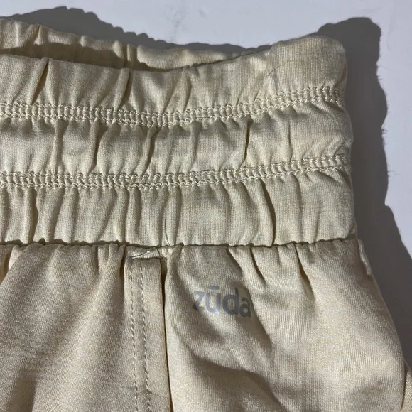 Zuda cream shorts elastic waistband drawstring basketball small - Picture 4 of 8
